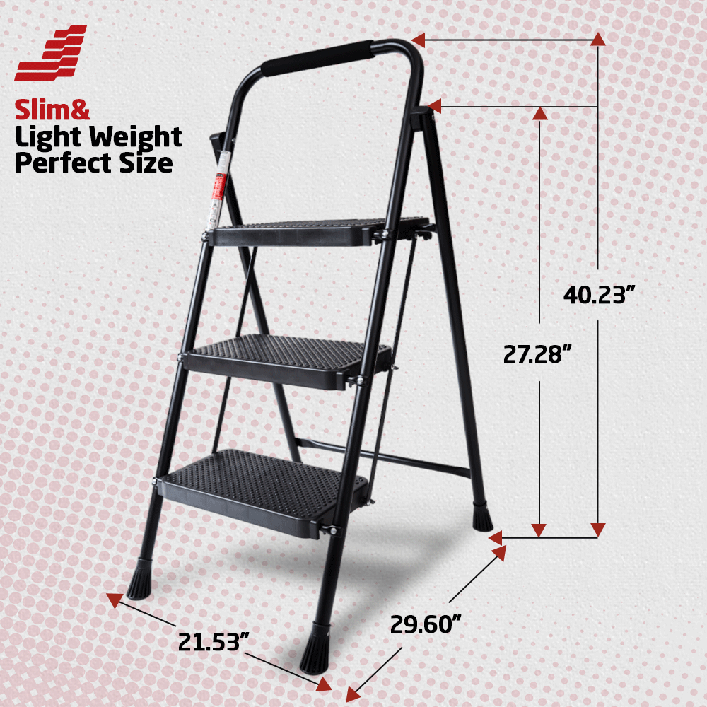 Ladder Climb Masters - 3 Step Ladder - Standard - Black