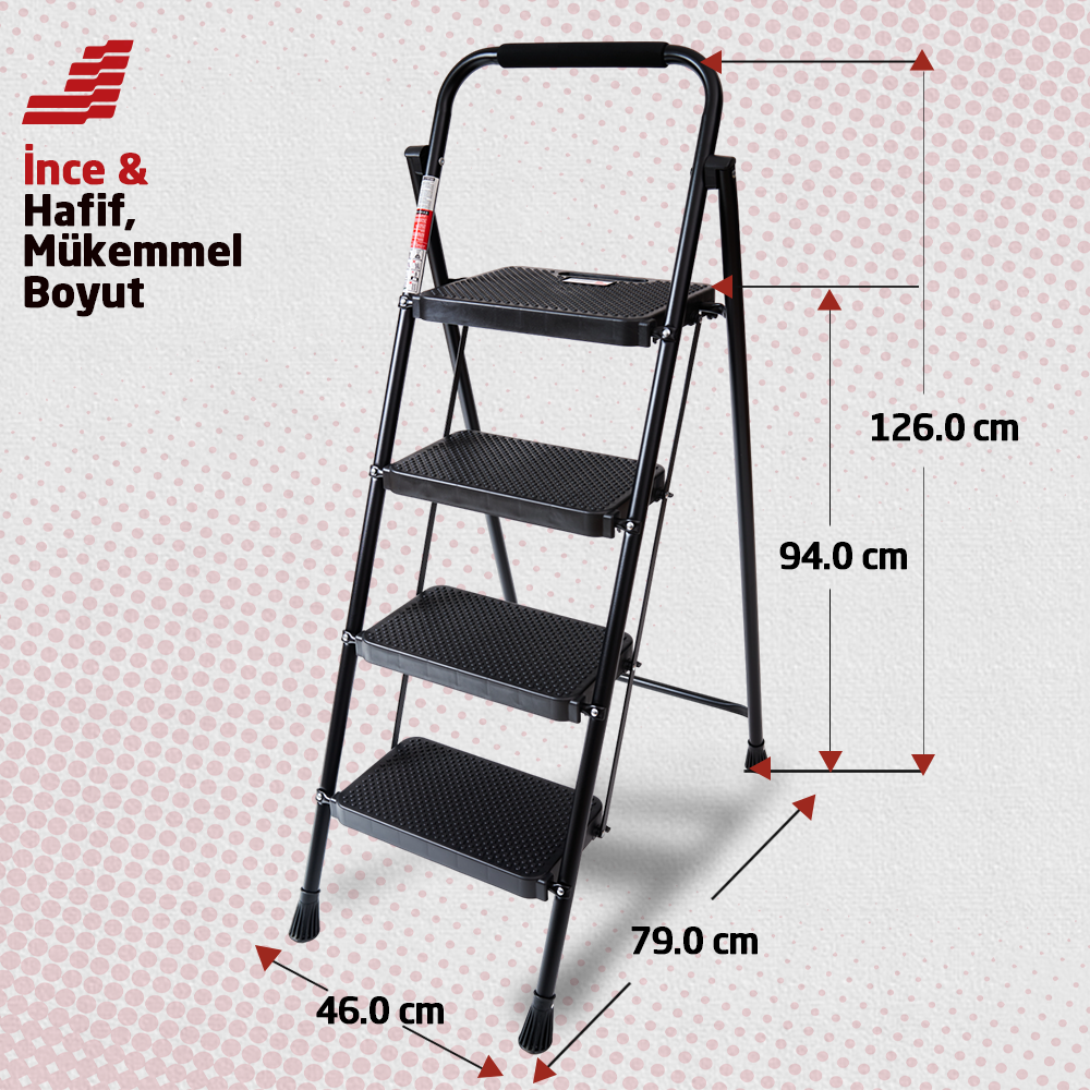 Ladder Climb Masters - 4 Step Ladder - Standard - Black