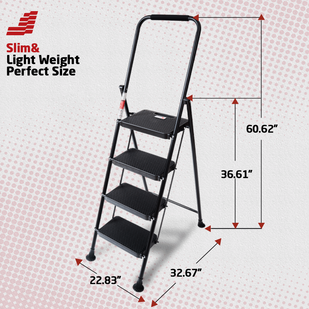 Ladder Climb Masters - 4 Step Ladder - Extra 30 cm - Black